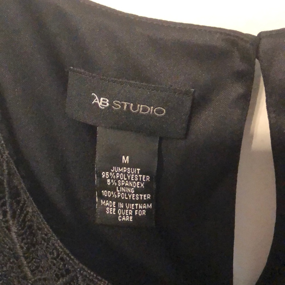 AB Studio lace trimmed sleeveless black jumpsuit - Picture 3 of 7